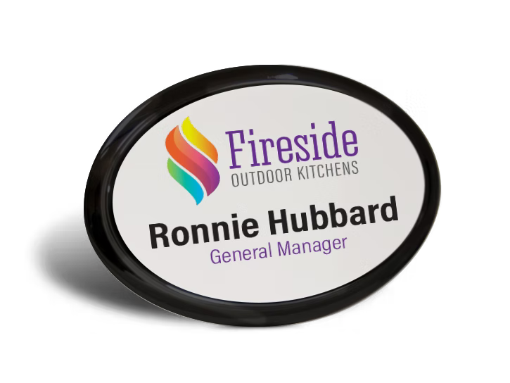 Oval Frame Name Badges